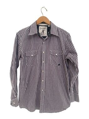 Coastal Plaid Pearl Snap Roll Up Long Sleeve Shirt Women’s Western